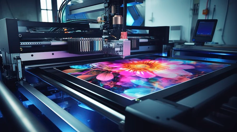Printed materials including brochures, business cards, and banners